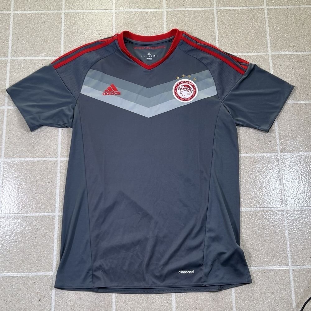 2016-17 OLYMPIAKOS AWAY GREY ADIDAS Sz M Soccer Football Futbol Jersey Kit
